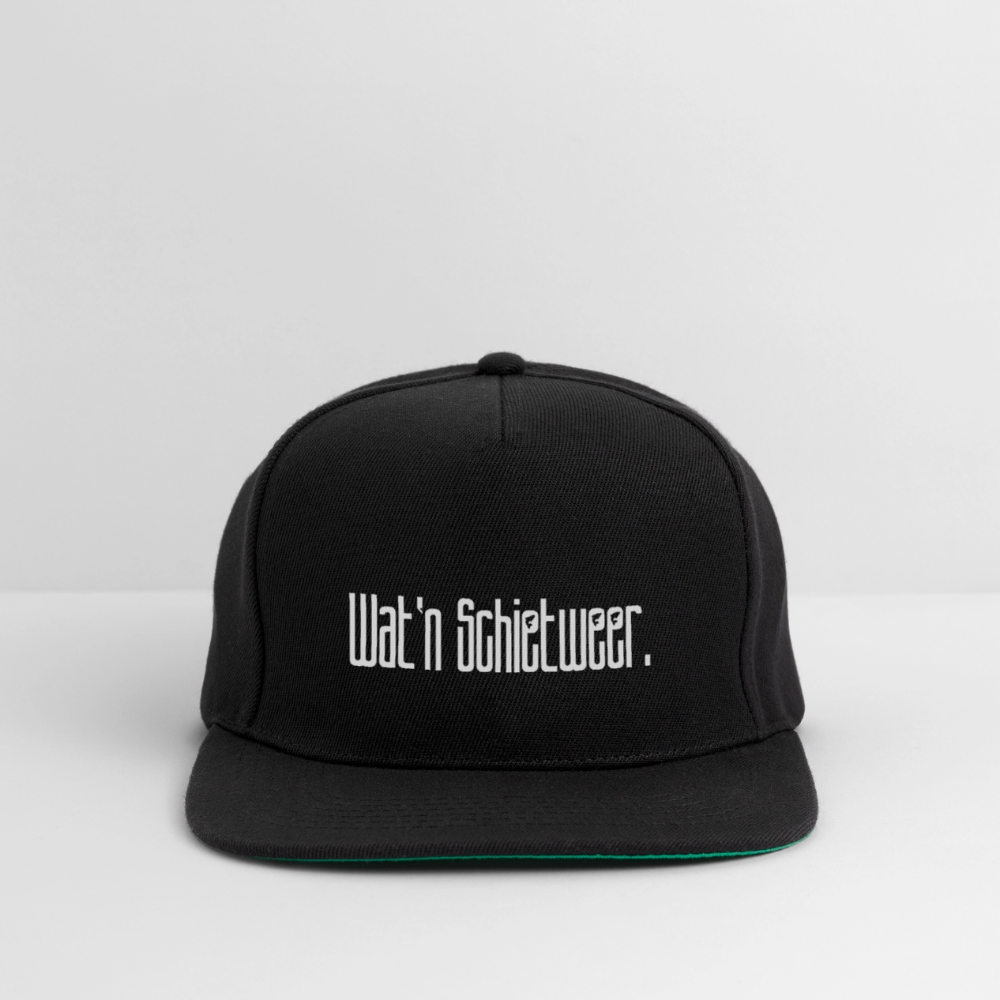 Snapback Cap - wat'n Schietweer (weiss) - Schwarz/Schwarz