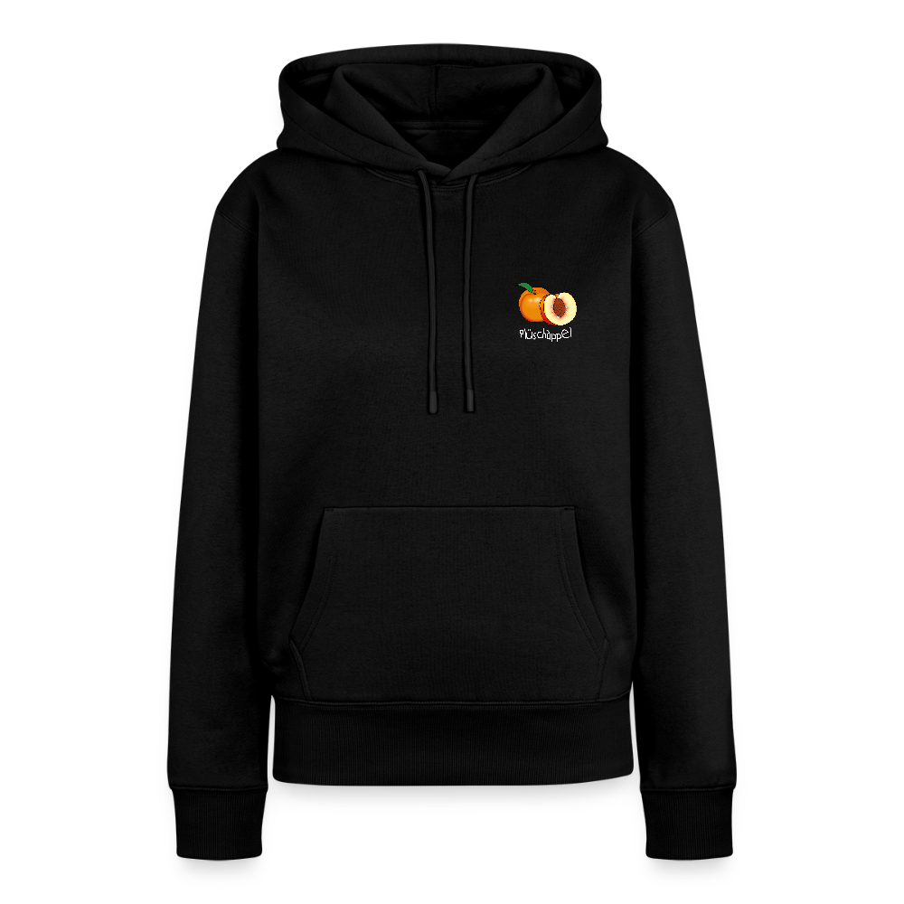 Damen Premium Hoodie - Plüschappel (weiß) - Schwarz