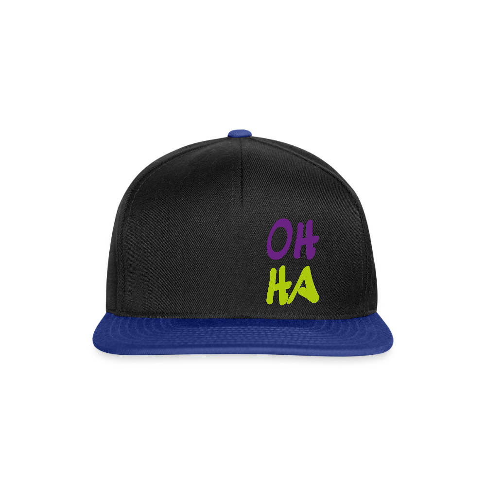 Snapback Cap - Oh ha - Schwarz/Königsblau