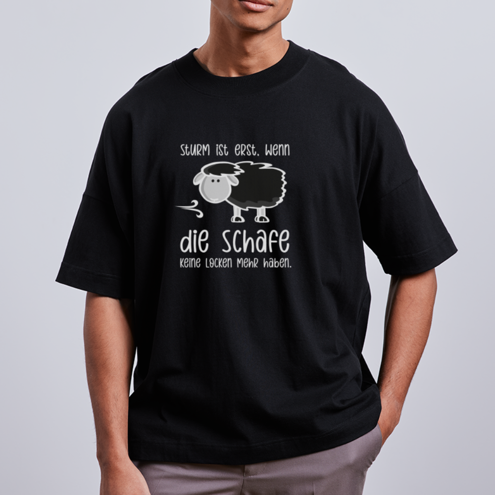 Unisex Oversize Bio-T-Shirt - Schaf (weiss) - Schwarz