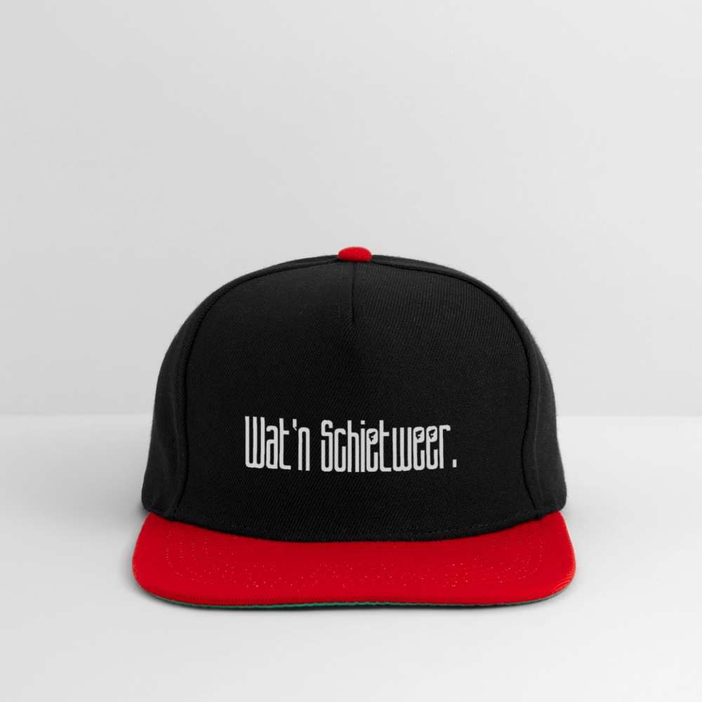 Snapback Cap - wat'n Schietweer (weiss) - Schwarz/Rot