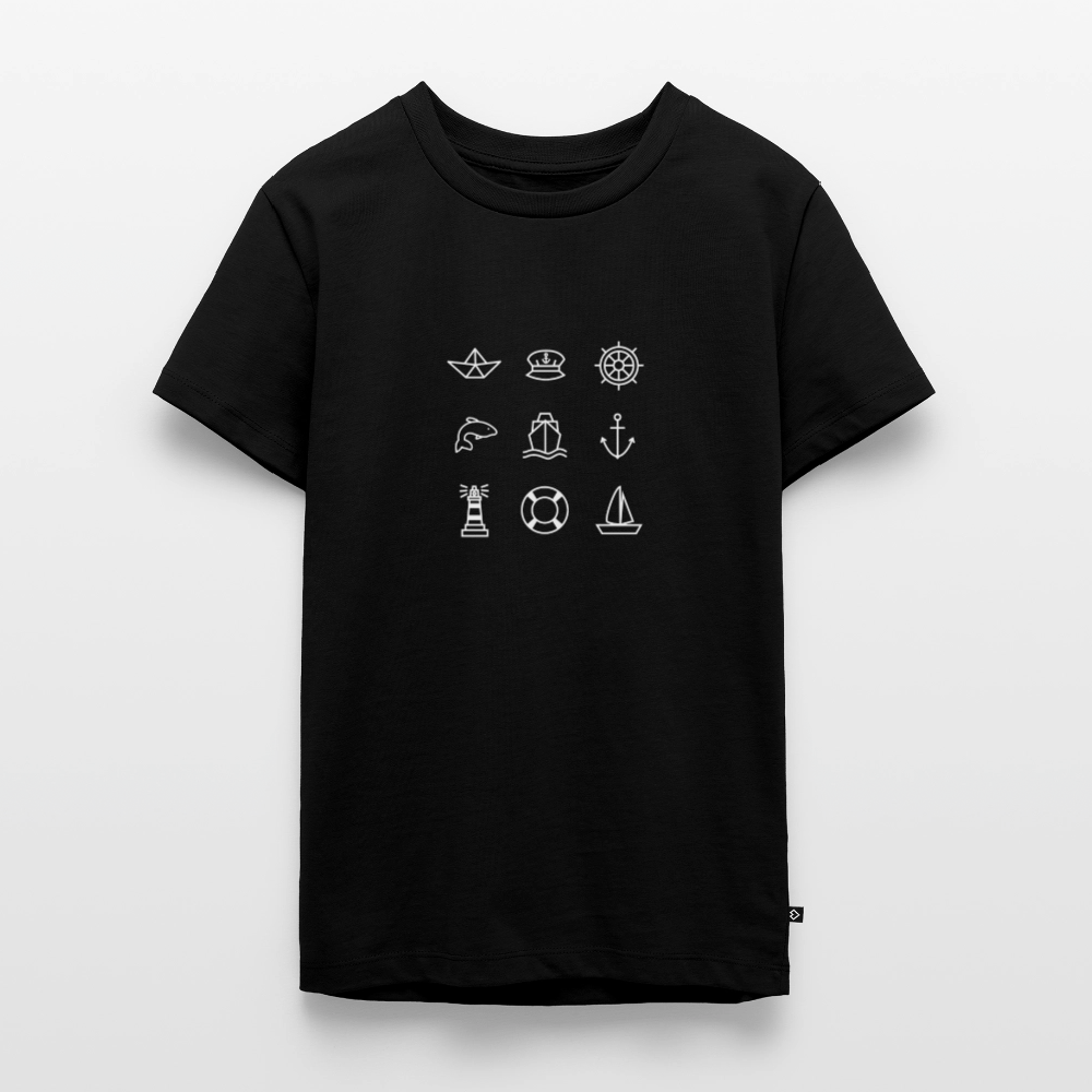 Teenager Premium T-Shirt - Nautik Doodles (weiss) - Schwarz