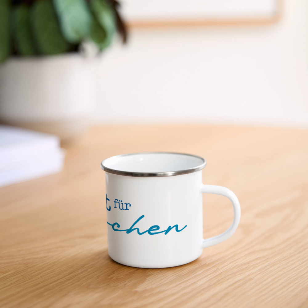 Panorama Emaille-Tasse - Zei tfrü Meerchen - Weiß