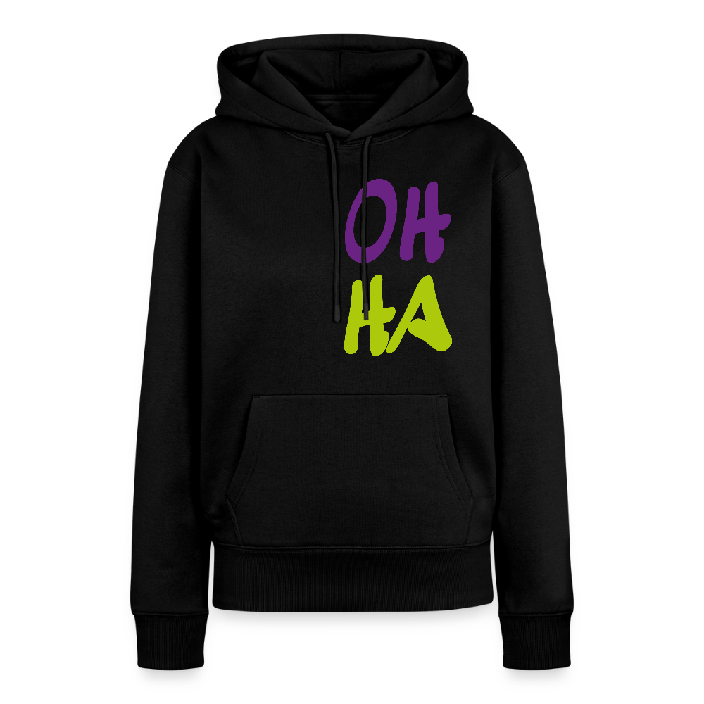 Damen Premium Hoodie - Oh ha - Schwarz