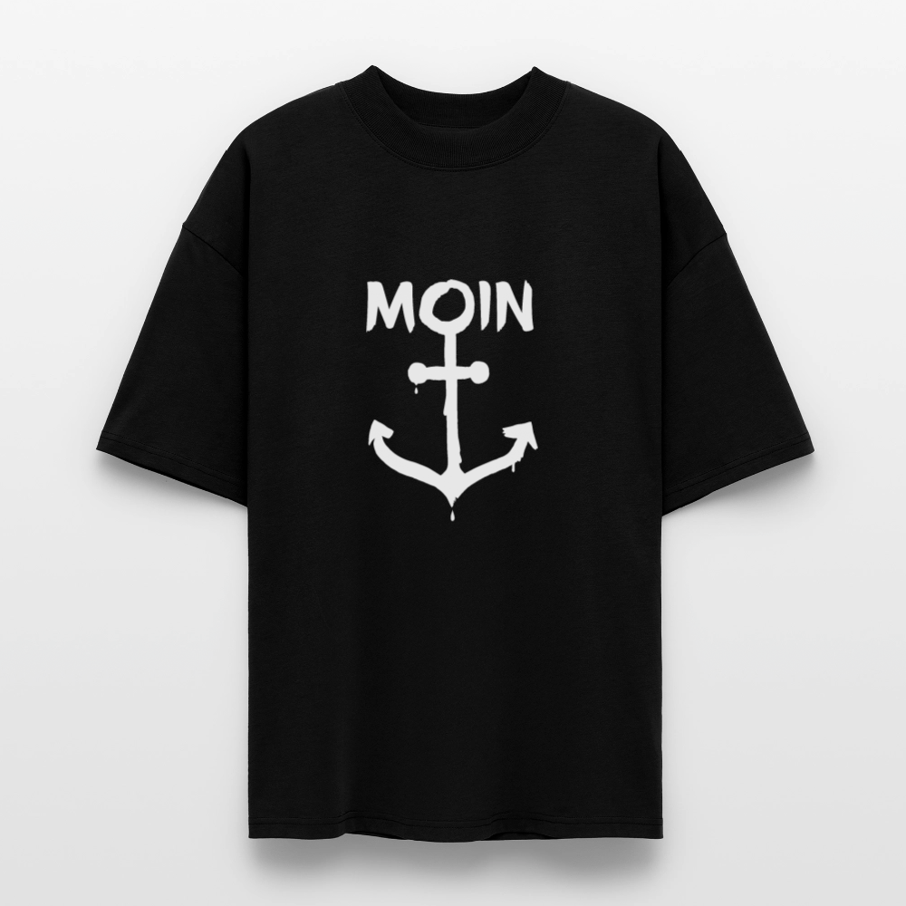 Unisex Oversize Bio-T-Shirt - Moin Anker (weiss) - Schwarz