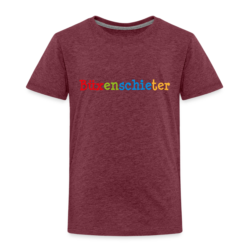 Kinder Premium T-Shirt - Büxenschieter - Bordeauxrot meliert