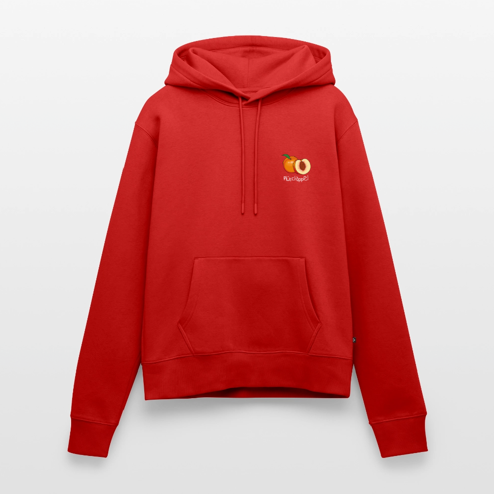 Damen Premium Hoodie - Plüschappel (weiß) - Rot