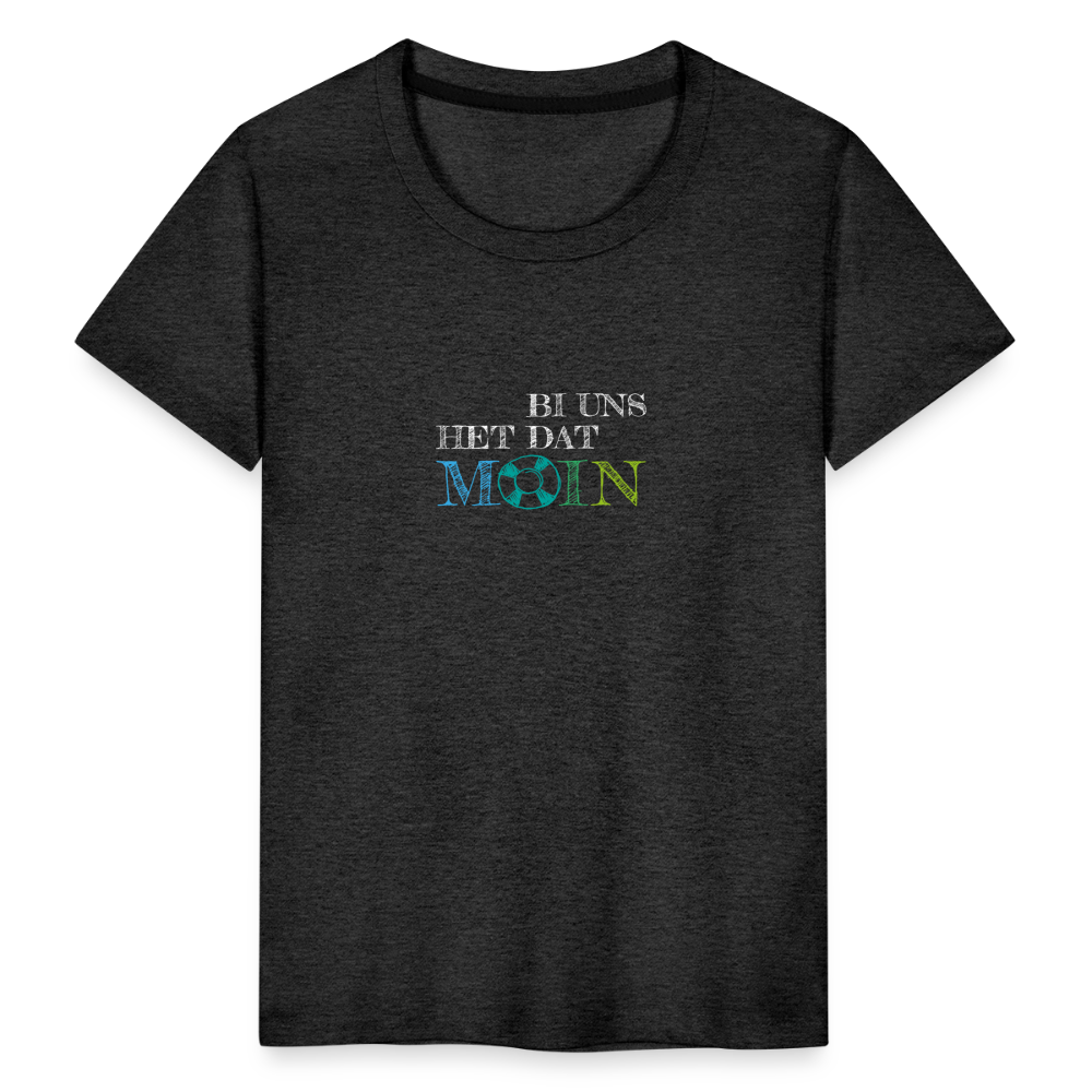 Kinder Premium T-Shirt - Bi uns het dat Moin (weiss) - Anthrazit