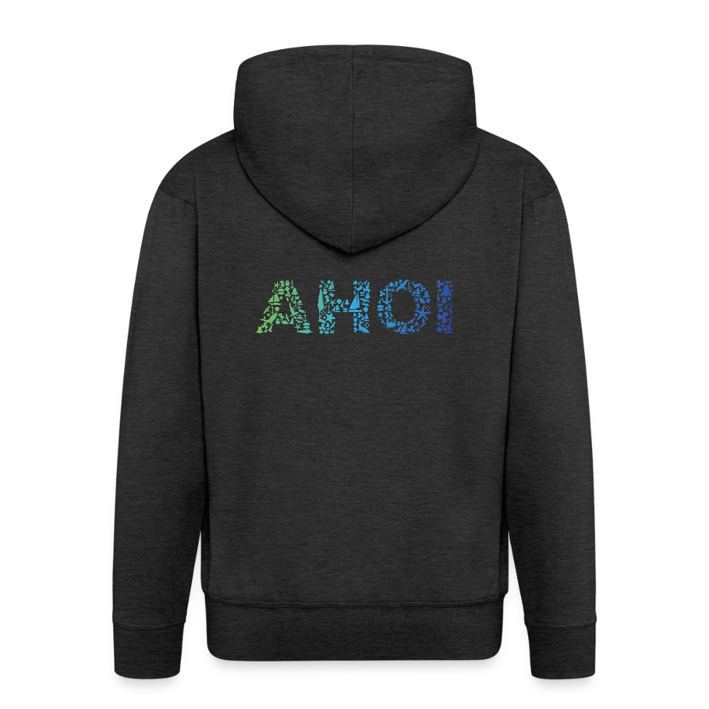Herren Premium Kapuzenjacke - Ahoi doodles - Anthrazit