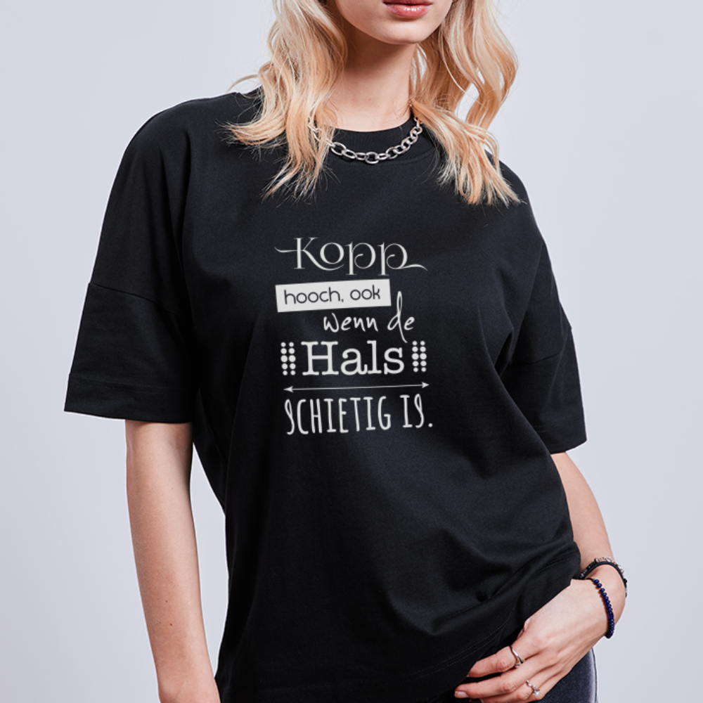 Unisex Oversize Bio-T-Shirt - Kopp hooch (weiss) - Schwarz
