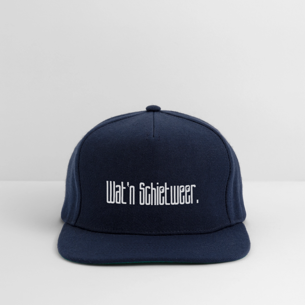 Snapback Cap - wat'n Schietweer (weiss) - Navy/Navy