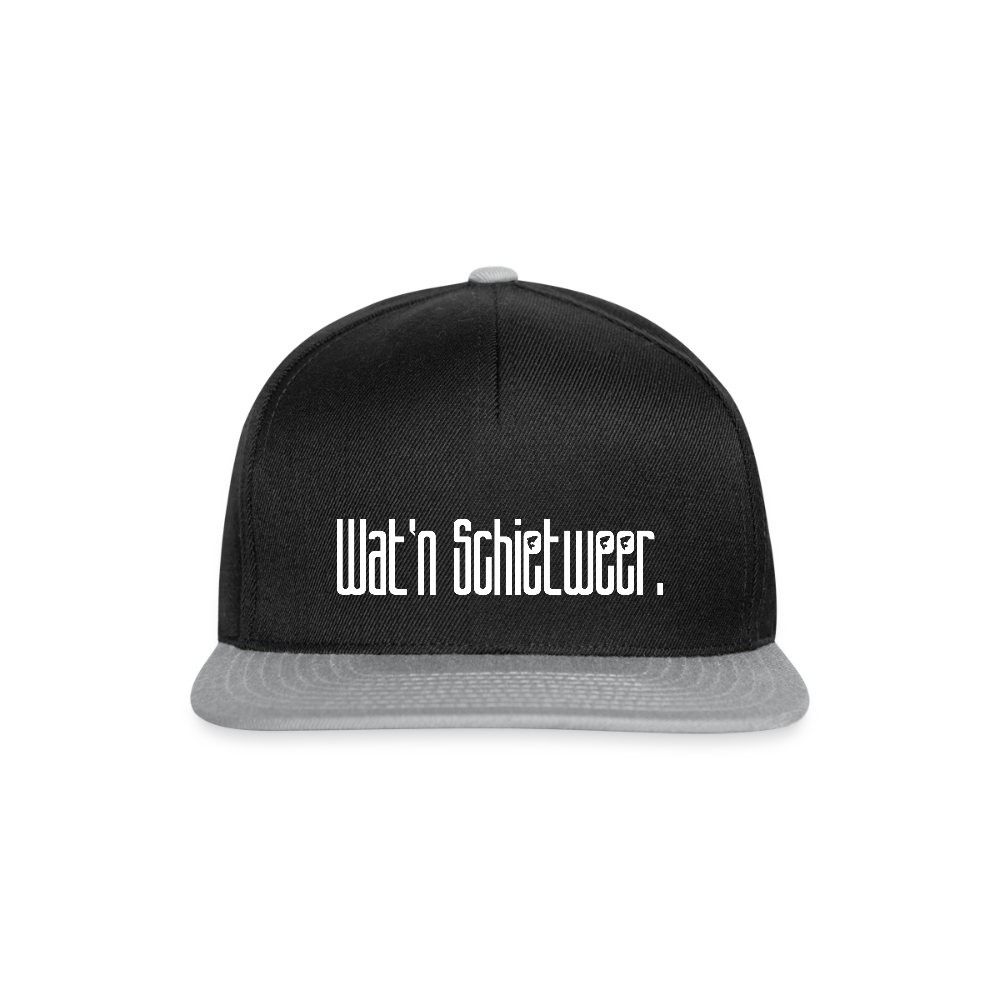 Snapback Cap - wat'n Schietweer (weiss) - Schwarz/Grau