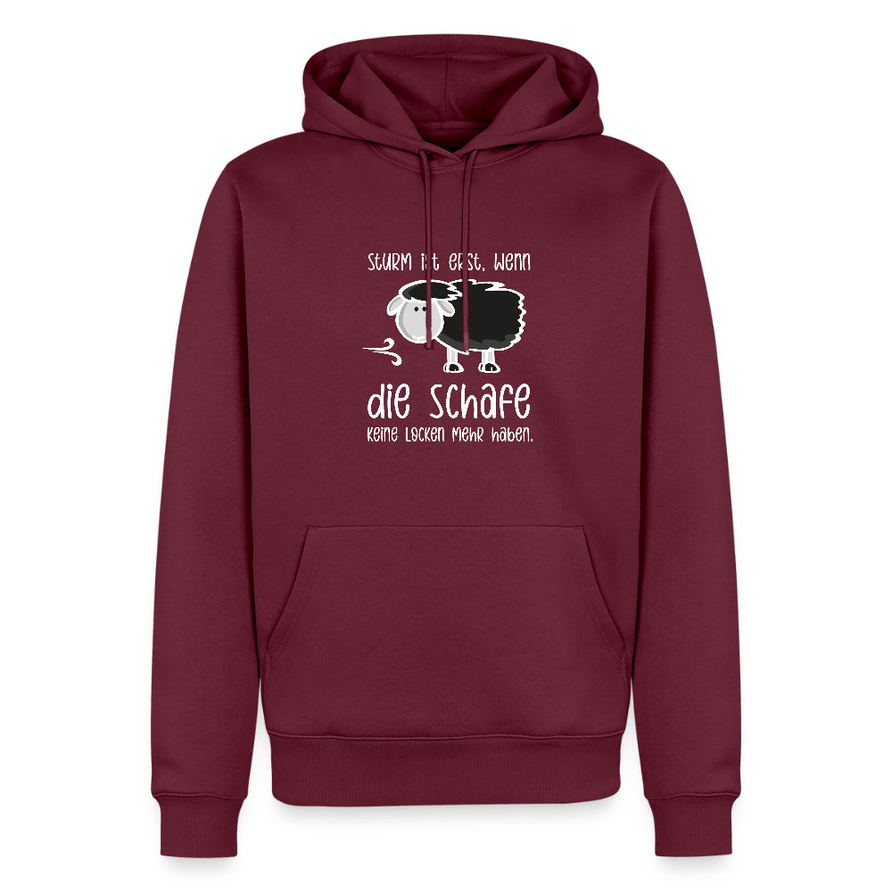 Herren Premium Hoodie - Schaf (weiss) - Burgunderrot