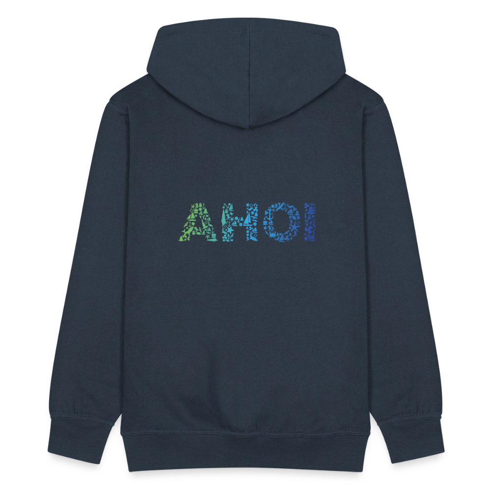 Herren Premium Kapuzenjacke - Ahoi doodles - Navy
