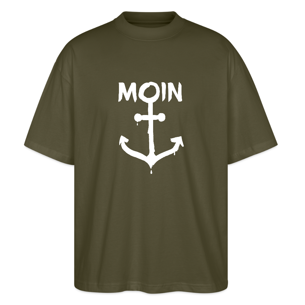 Unisex Oversize Bio-T-Shirt - Moin Anker (weiss) - Khaki