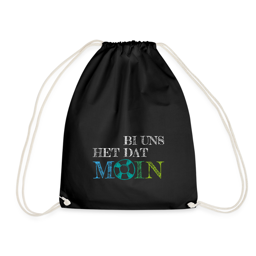 Turnbeutel - Bi uns het dat Moin (weiss) - Schwarz