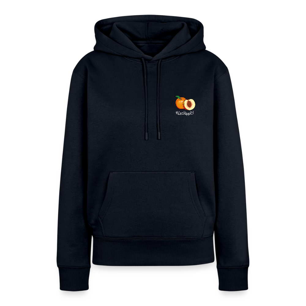 Damen Premium Hoodie - Plüschappel (weiß) - Navy