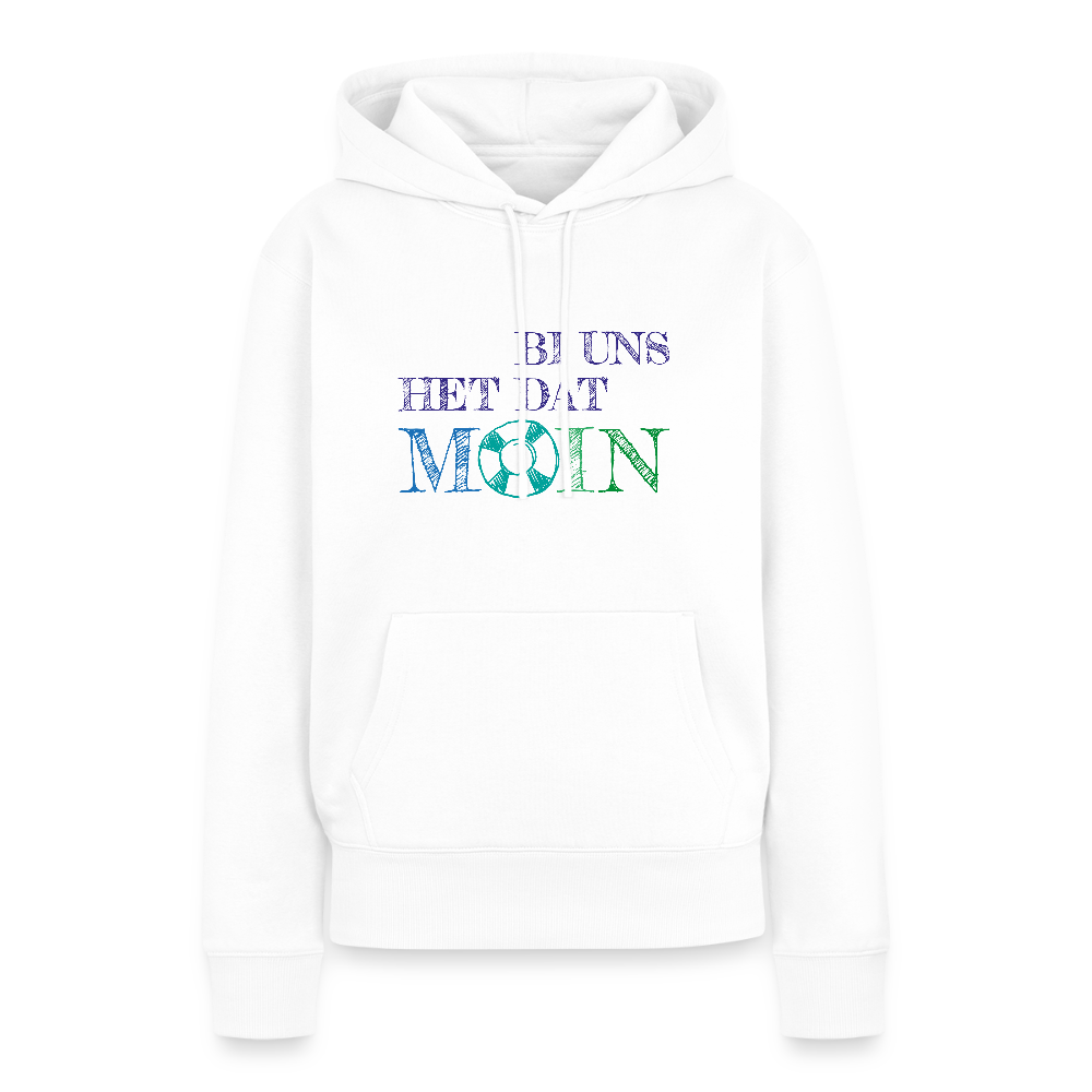 Damen Premium Hoodie - Bi uns het dat Moin - Weiß