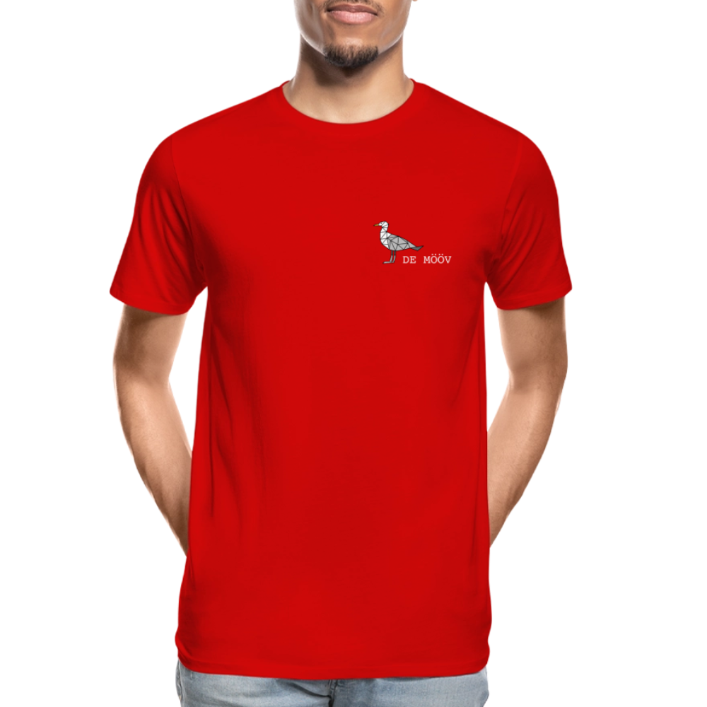 Männer Premium Bio T-Shirt - de mövv (weiss) - Rot