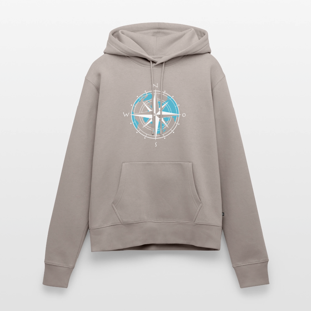 Damen Premium Hoodie - Kompass (weiss) - Taupe
