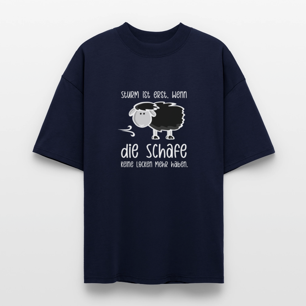 Unisex Oversize Bio-T-Shirt - Schaf (weiss) - Navy