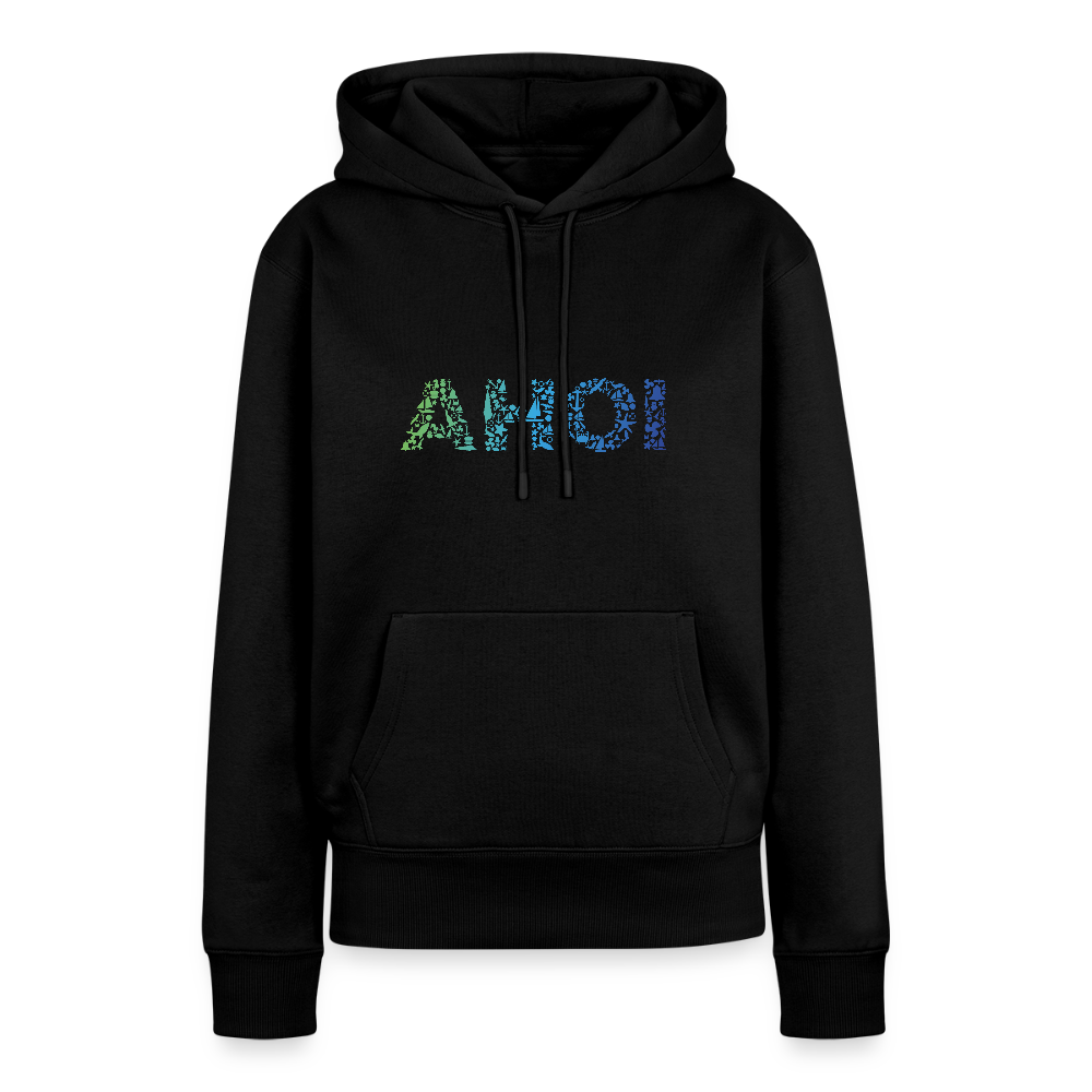Damen Premium Hoodie - Ahoi doodles - Schwarz