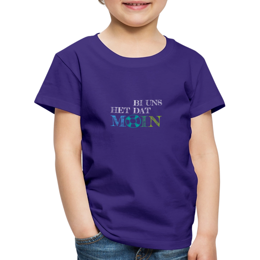 Kinder Premium T-Shirt - Bi uns het dat Moin (weiss) - Lila