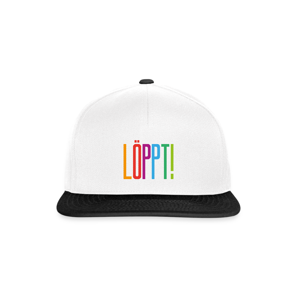 Snapback Cap - Löppt! - Weiß/Schwarz