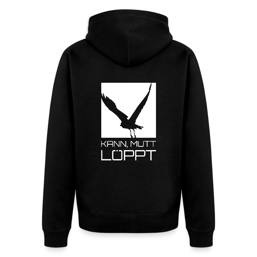 Herren Premium Kapuzenjacke - kann, mutt, löppt - Schwarz