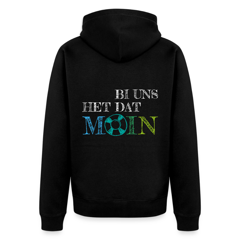 Herren Premium Kapuzenjacke - Bi uns het dat Moin (weiss) - Schwarz