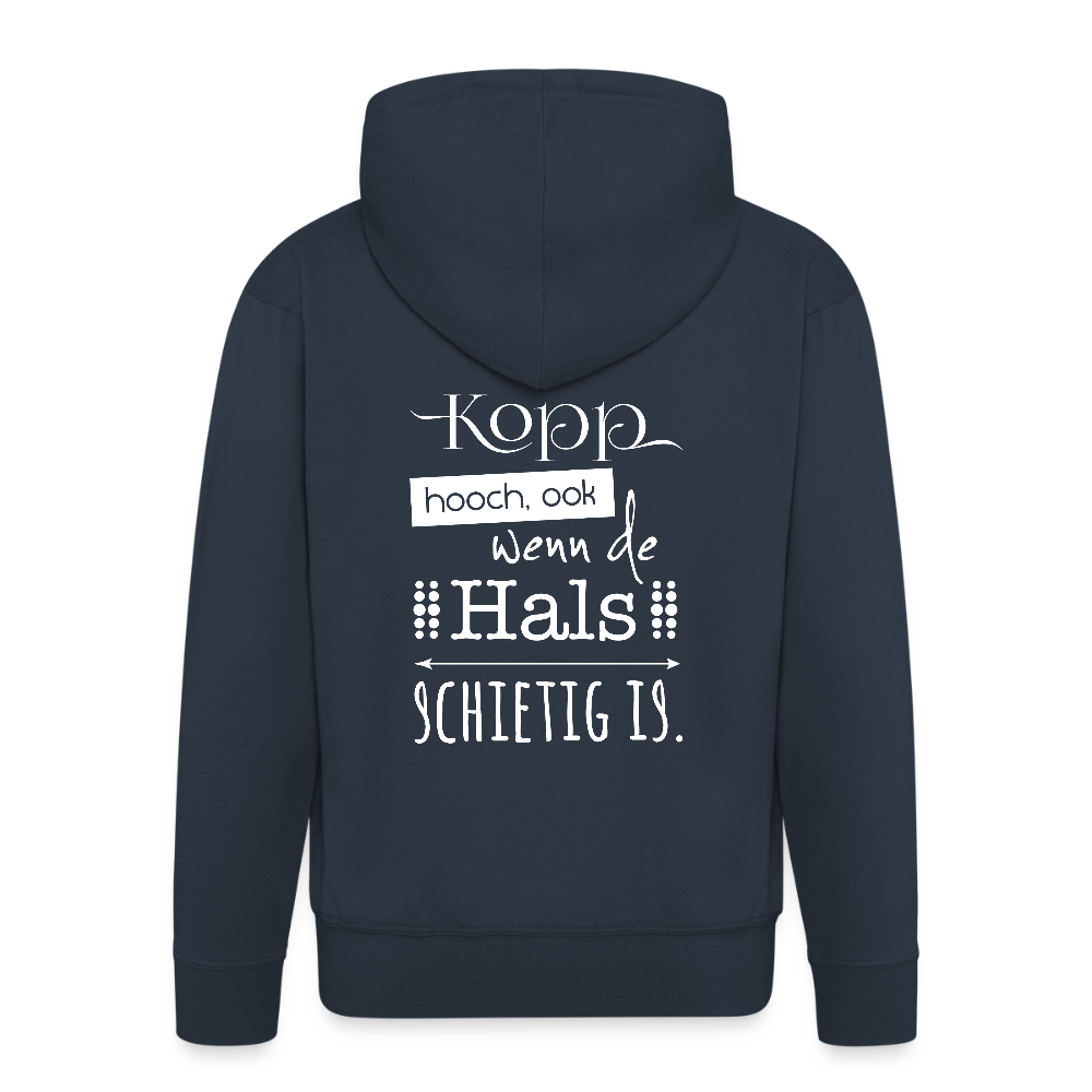 Herren Premium Kapuzenjacke - Kopp hooch (weiss) - Navy