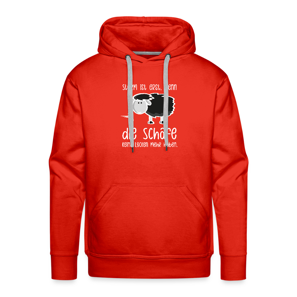 Herren Premium Hoodie - Schaf (weiss) - Rot