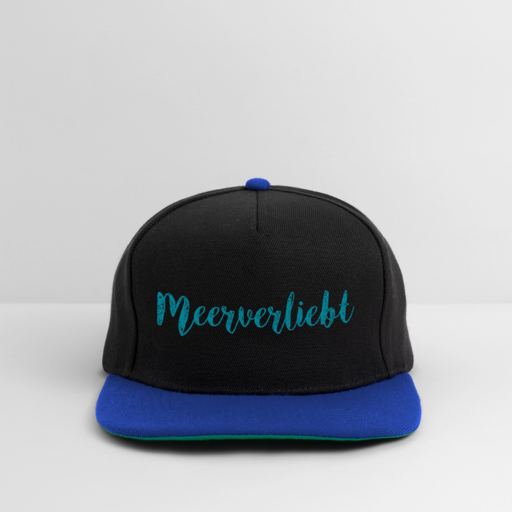 Snapback Cap - Meerverliebt - Schwarz/Königsblau