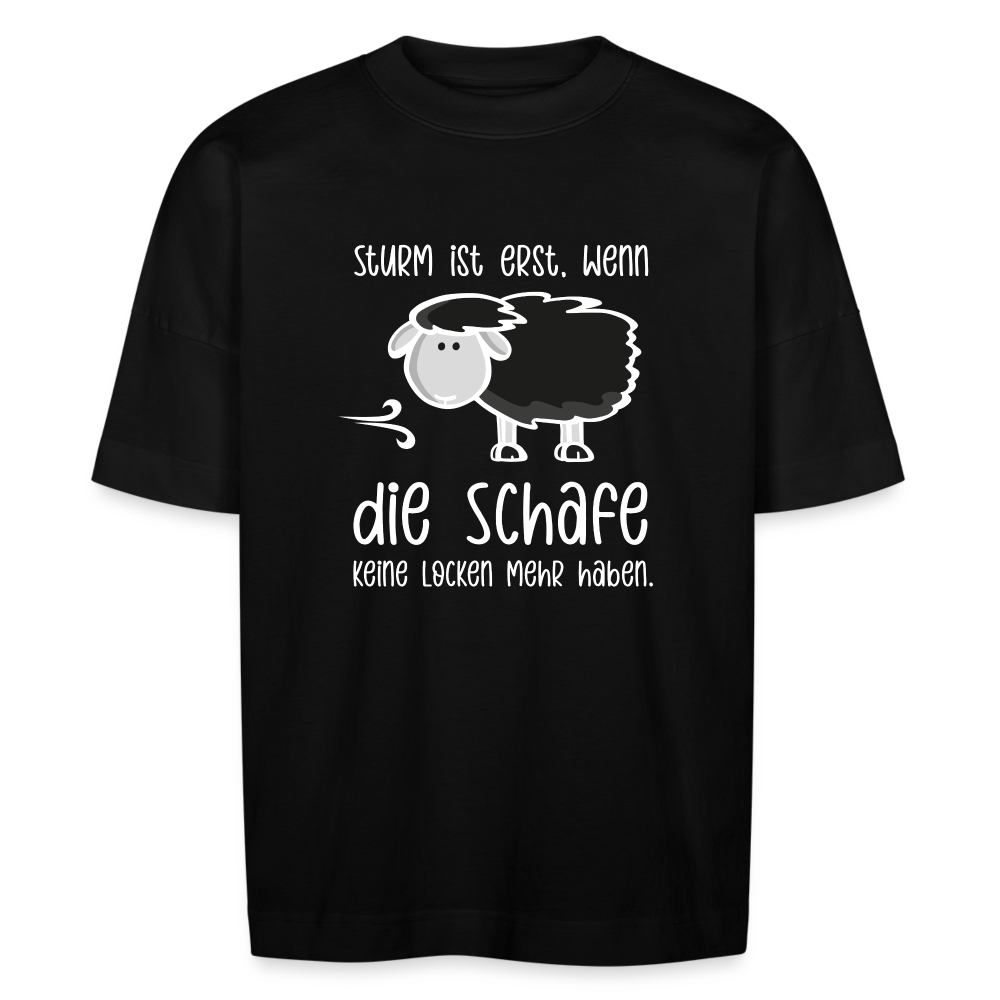 Unisex Oversize Bio-T-Shirt - Schaf (weiss) - Schwarz