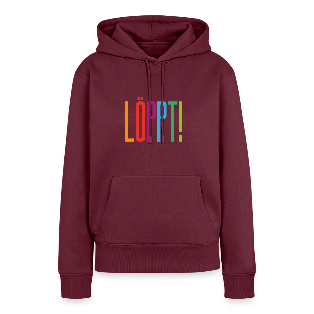 Damen Premium Hoodie - Löppt! - Burgunderrot