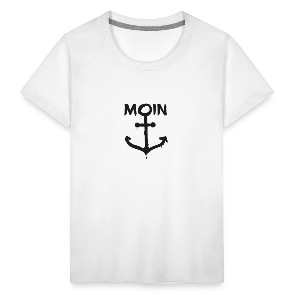 Kinder Premium T-Shirt - Moin Anker - Weiß