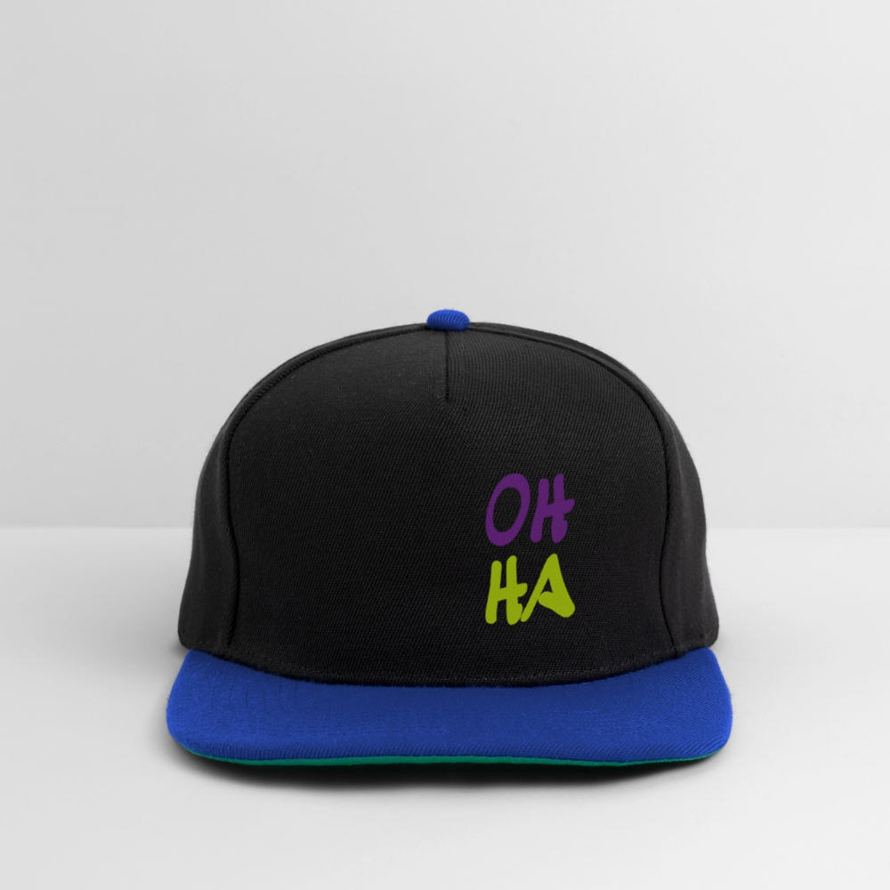 Snapback Cap - Oh ha - Schwarz/Königsblau