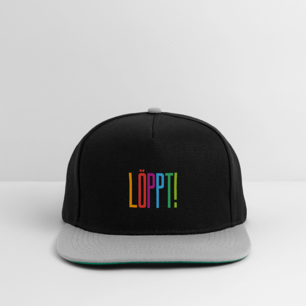 Snapback Cap - Löppt! - Schwarz/Grau