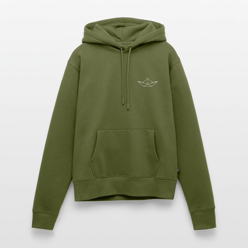 Damen Premium Hoodie - Origami Boot (weiss) - Khaki