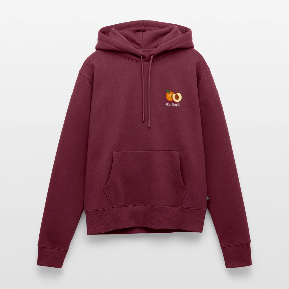 Damen Premium Hoodie - Plüschappel (weiß) - Burgunderrot