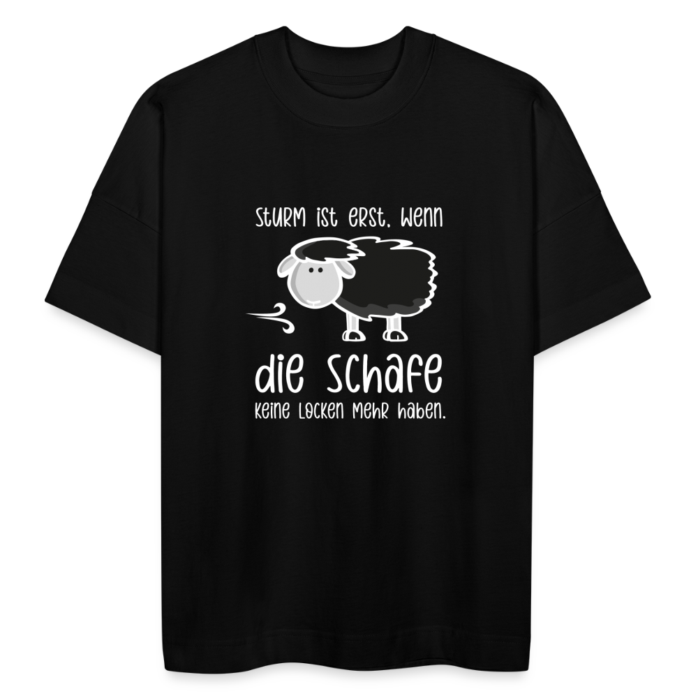 Unisex Oversize Bio-T-Shirt - Schaf (weiss) - Schwarz