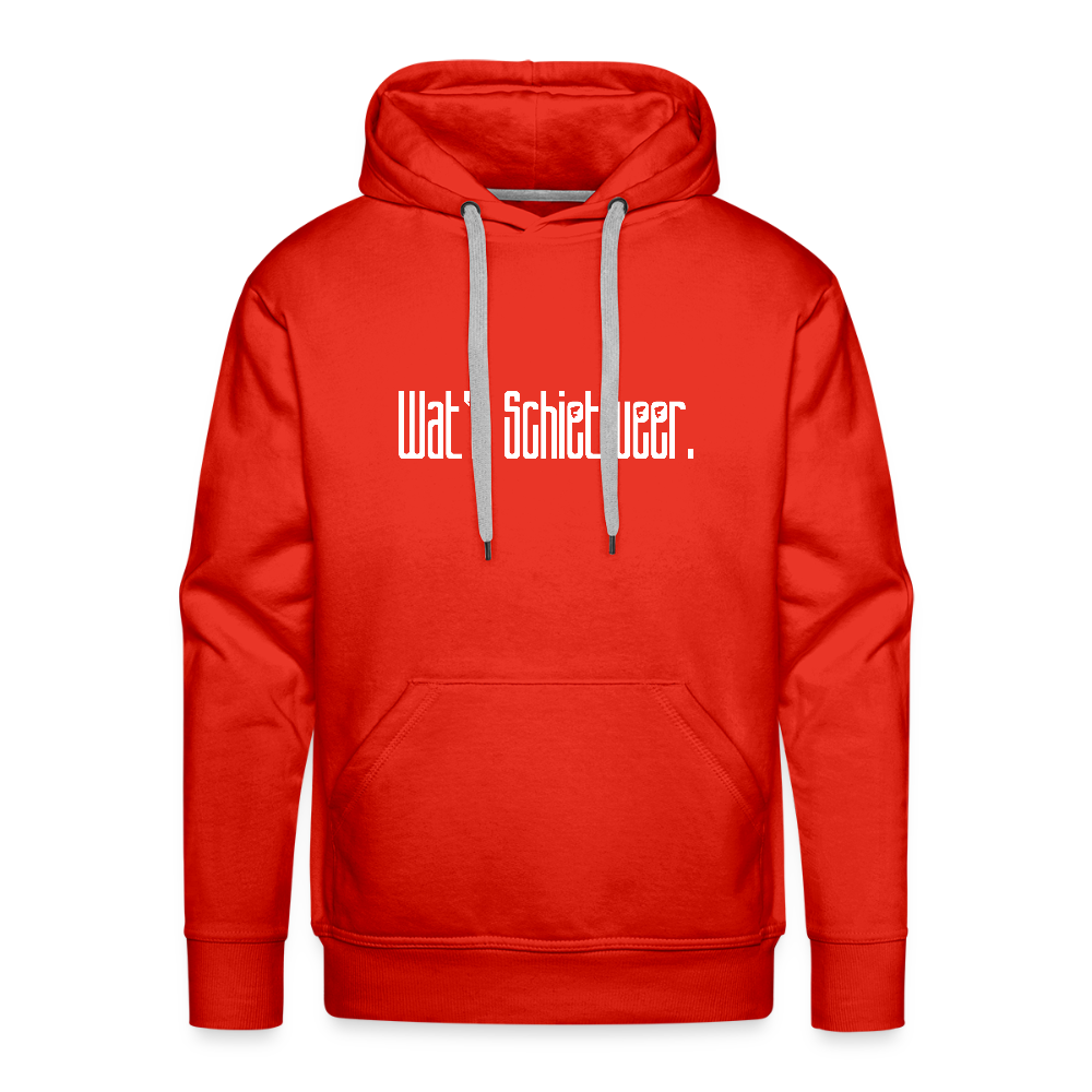 Herren Premium Hoodie - wat'n Schietweer (weiss) - Rot