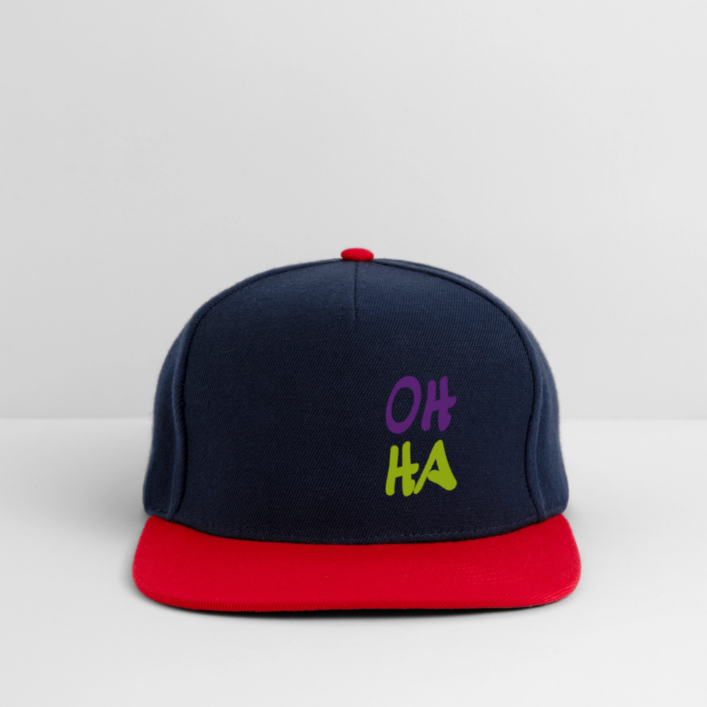 Snapback Cap - Oh ha - Navy/Rot