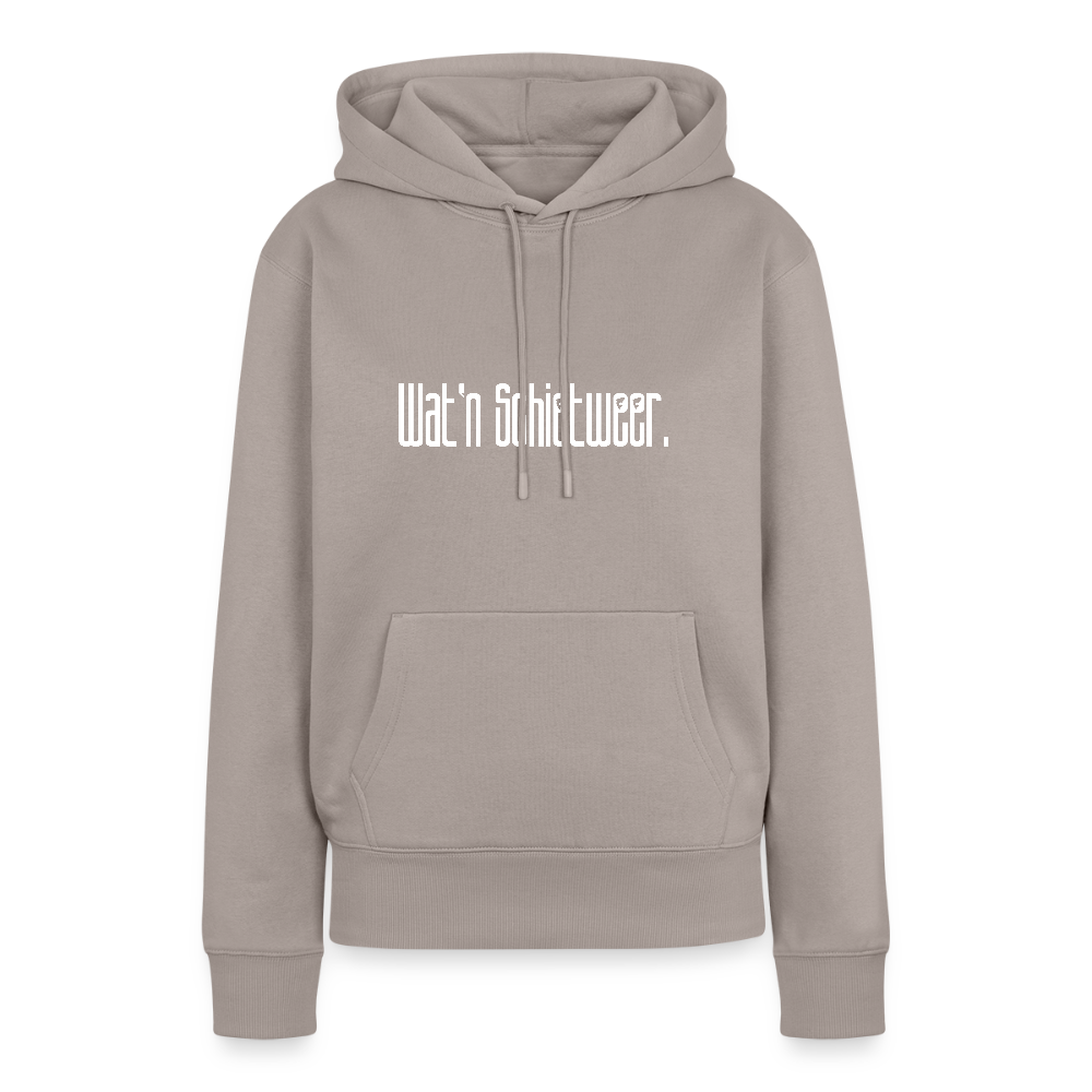 Damen Premium Hoodie - wat'n Schietweer (weiss) - Taupe
