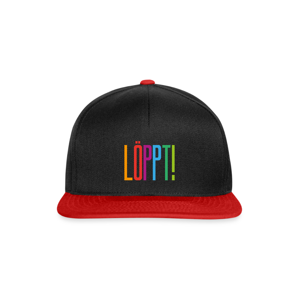Snapback Cap - Löppt! - Schwarz/Rot