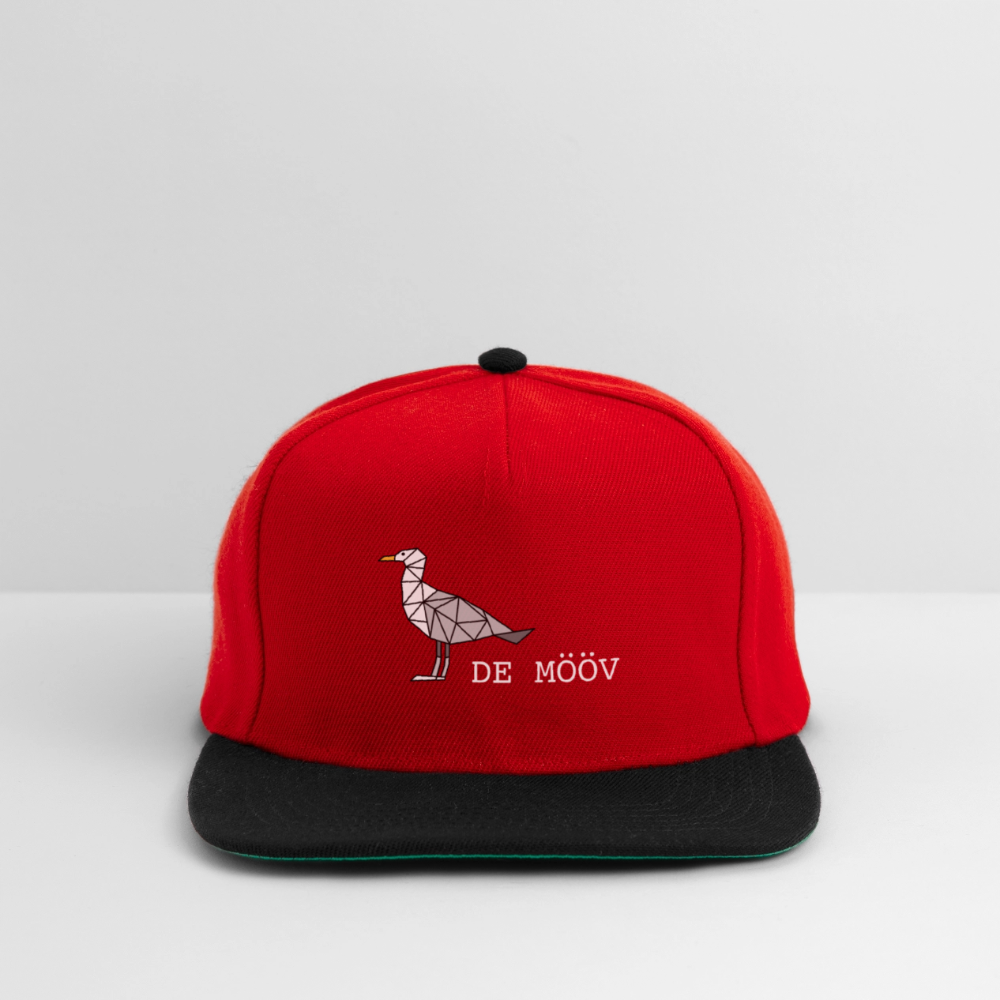 Snapback Cap - de Mööv (weiss) - Rot/Schwarz