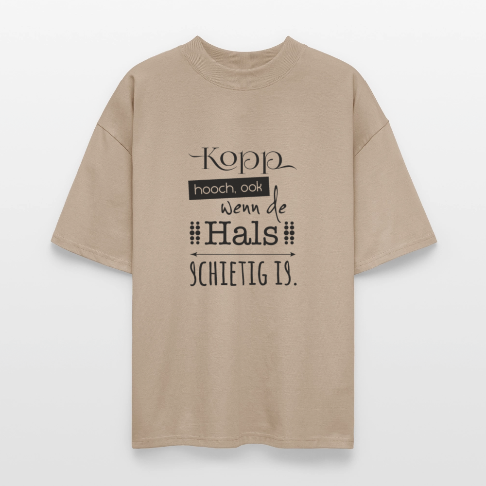 Unisex Oversize Bio-T-Shirt - Kopp hooch - Steingrau