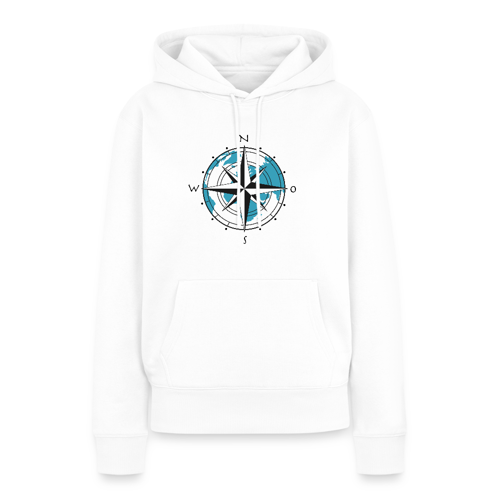 Damen Premium Hoodie - Kompass - Weiß