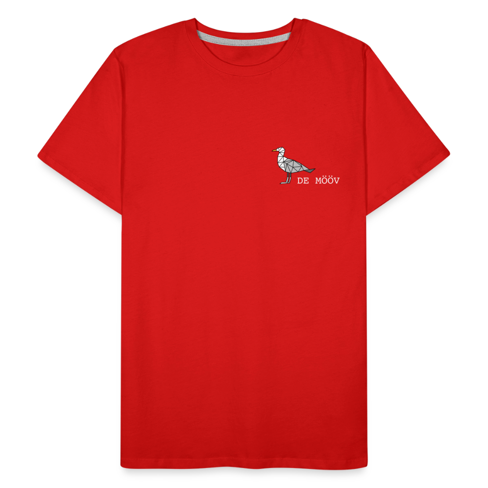 Männer Premium Bio T-Shirt - de mövv (weiss) - Rot