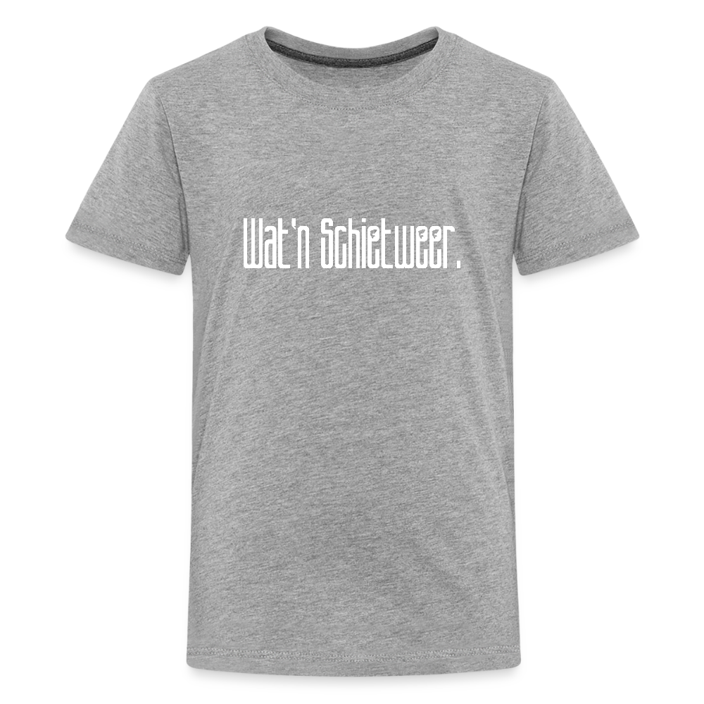 Teenager Premium T-Shirt - wat'n Schietweer (weiss) - Grau meliert